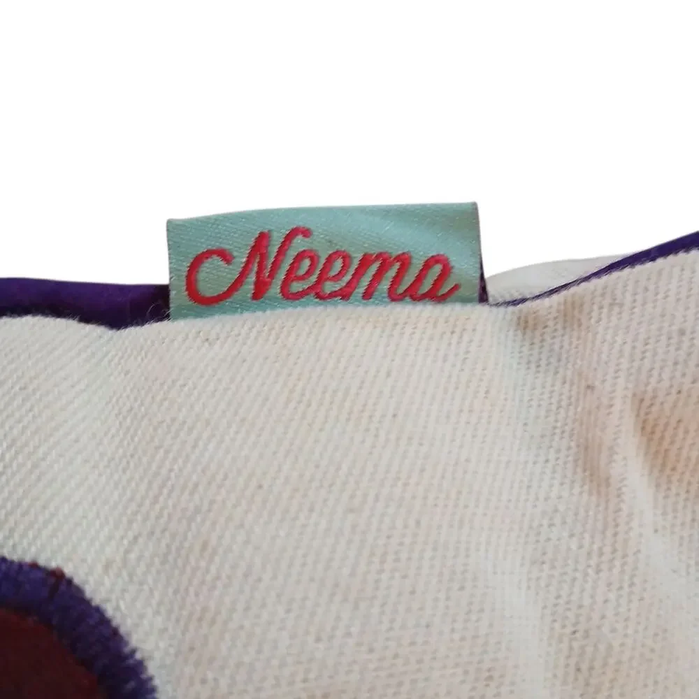 Neema Crafts Purple Teal Hippo Hippopotamus Handmade Throw‎ Pillow 14